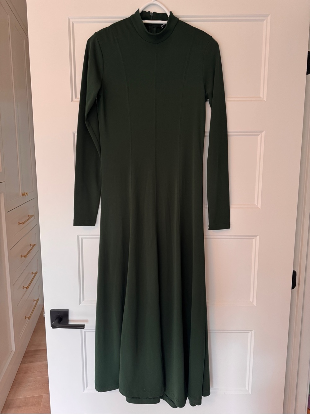 Green long-sleeve Zara dress